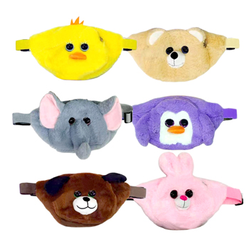 Animal Fanny Packs 6 assorted 3D Face