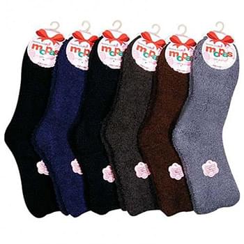 Ladies Plush Cozy Socks Size 9"-11"
