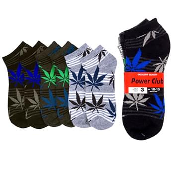 3 Pack Leaf Style Socks 10-13