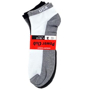 Size 10-13 Mens Low Cut Socks 3 Pack
