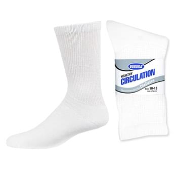 3 Pack White Diabetic Socks 10-13