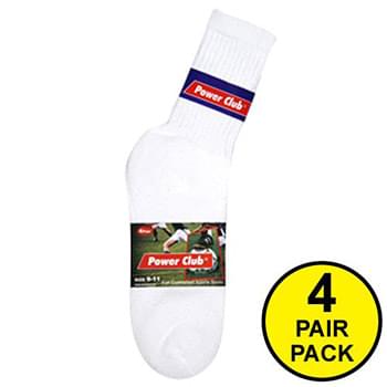 4 Pair Pack Crew + White Socks