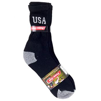 Size 9-11  Mens USA Crew Socks 4 Pack
